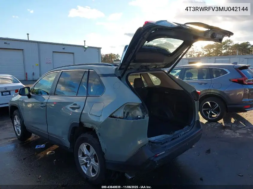 4T3RWRFV3MU042144 2021 Toyota Rav4 Hybrid Xle