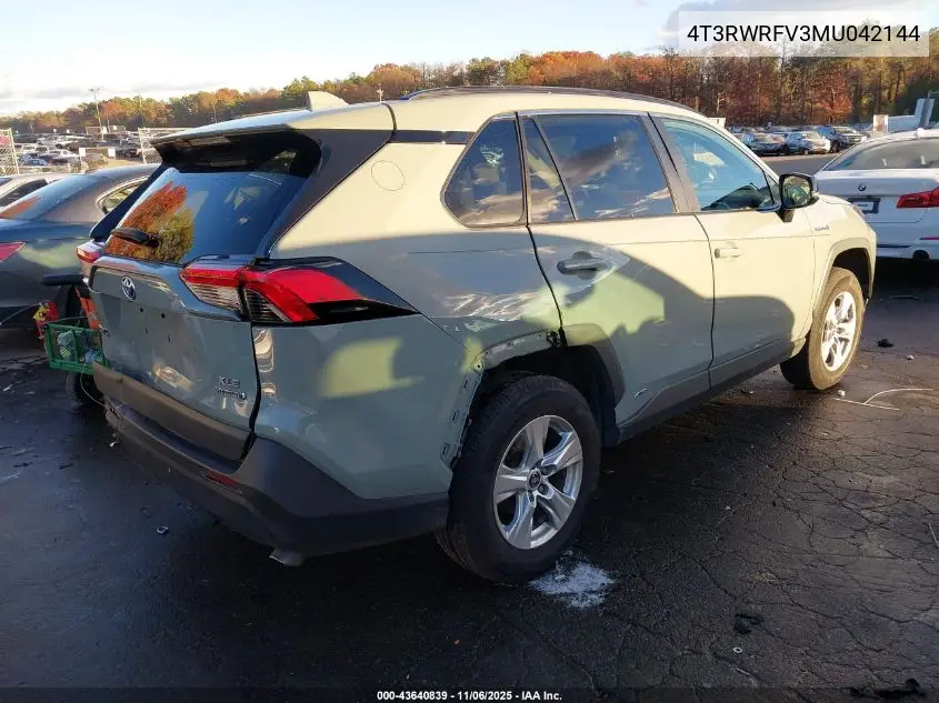 4T3RWRFV3MU042144 2021 Toyota Rav4 Hybrid Xle