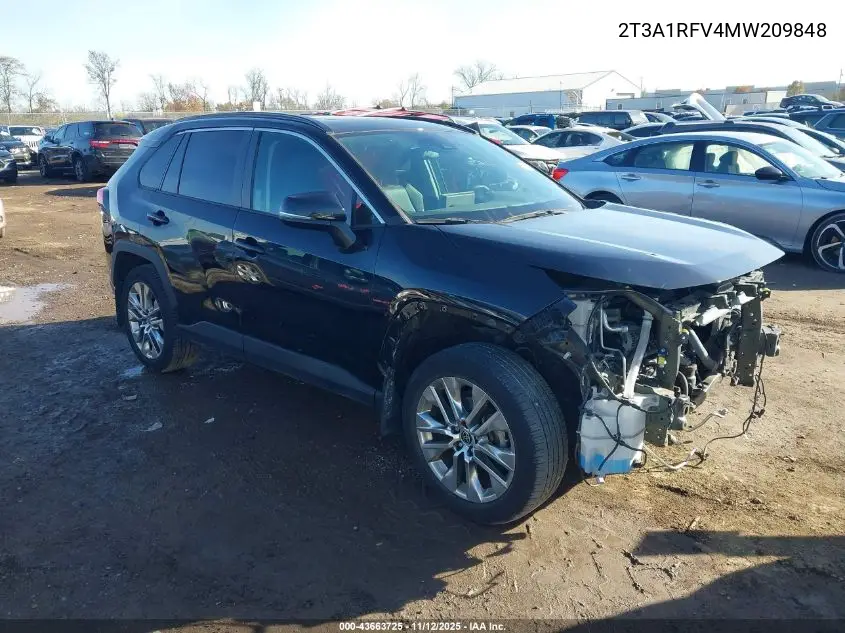2T3A1RFV4MW209848 2021 Toyota Rav4 Xle Premium