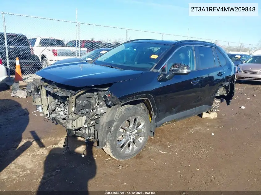2T3A1RFV4MW209848 2021 Toyota Rav4 Xle Premium