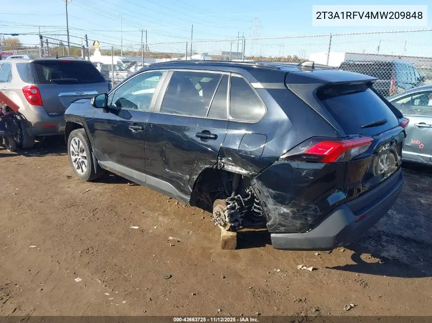 2T3A1RFV4MW209848 2021 Toyota Rav4 Xle Premium