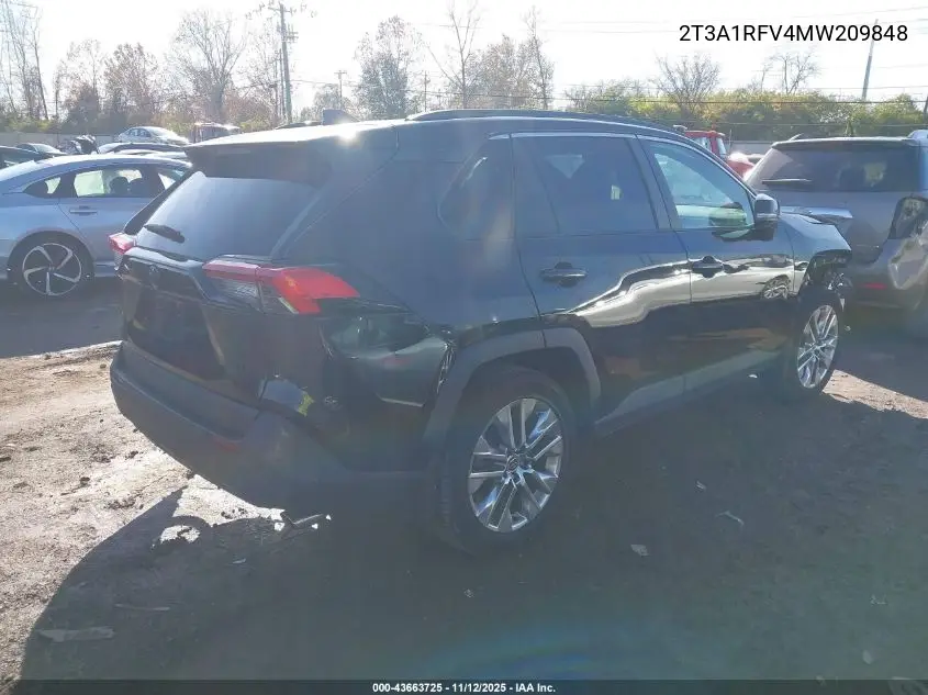 2T3A1RFV4MW209848 2021 Toyota Rav4 Xle Premium