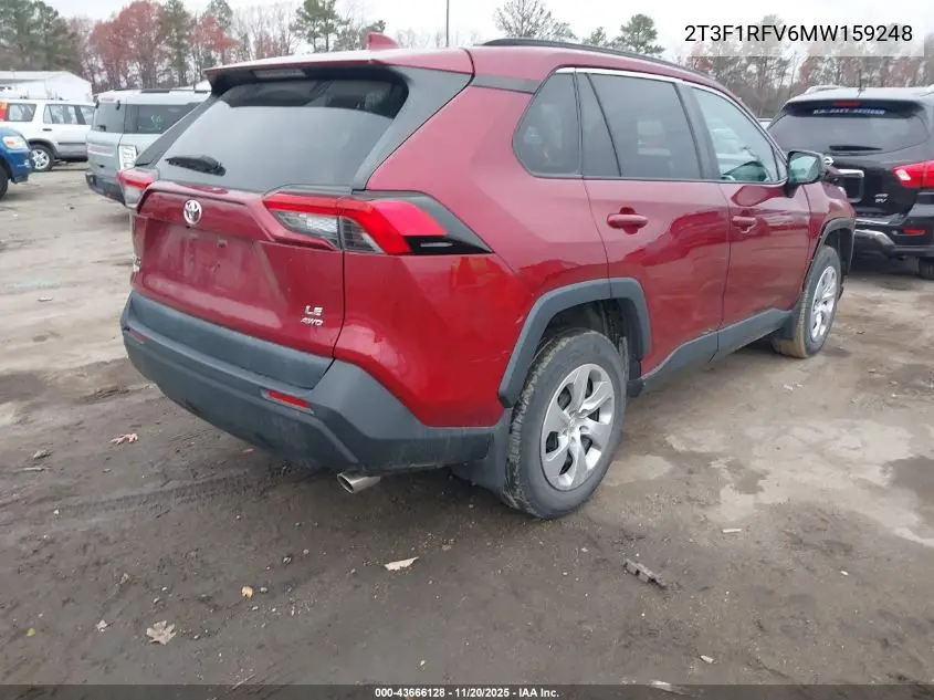 2T3F1RFV6MW159248 2021 Toyota Rav4 Le