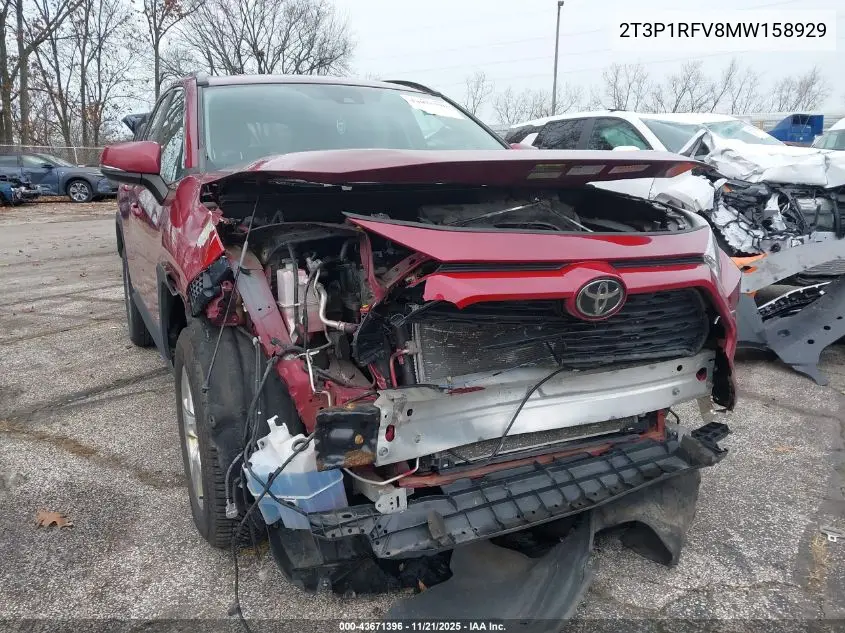 2T3P1RFV8MW158929 2021 Toyota Rav4 Xle