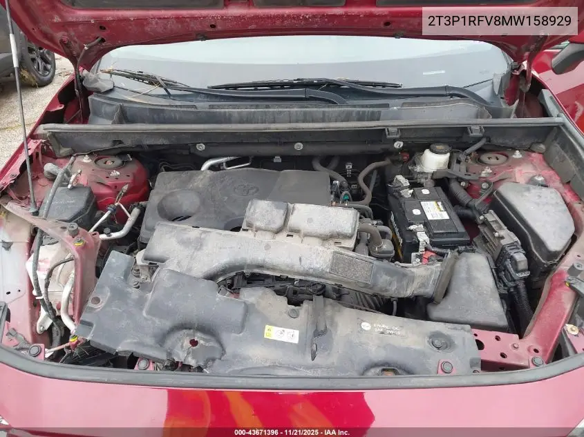 2T3P1RFV8MW158929 2021 Toyota Rav4 Xle