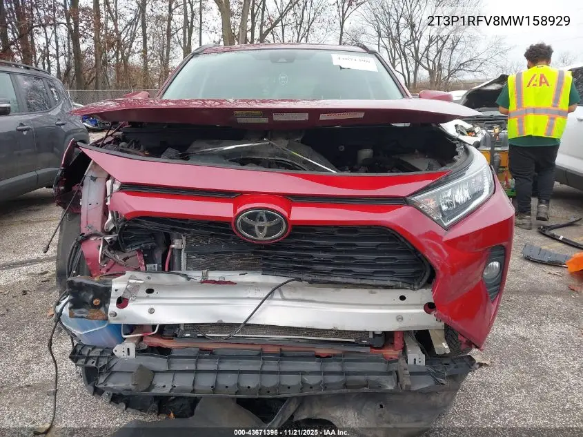 2T3P1RFV8MW158929 2021 Toyota Rav4 Xle