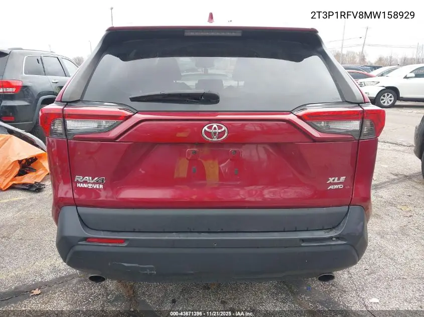 2T3P1RFV8MW158929 2021 Toyota Rav4 Xle