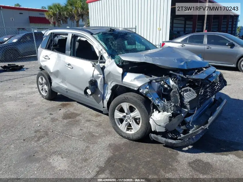 2T3W1RFV7MW170243 2021 Toyota Rav4 Xle
