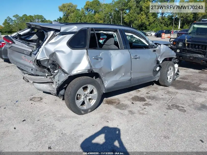 2T3W1RFV7MW170243 2021 Toyota Rav4 Xle