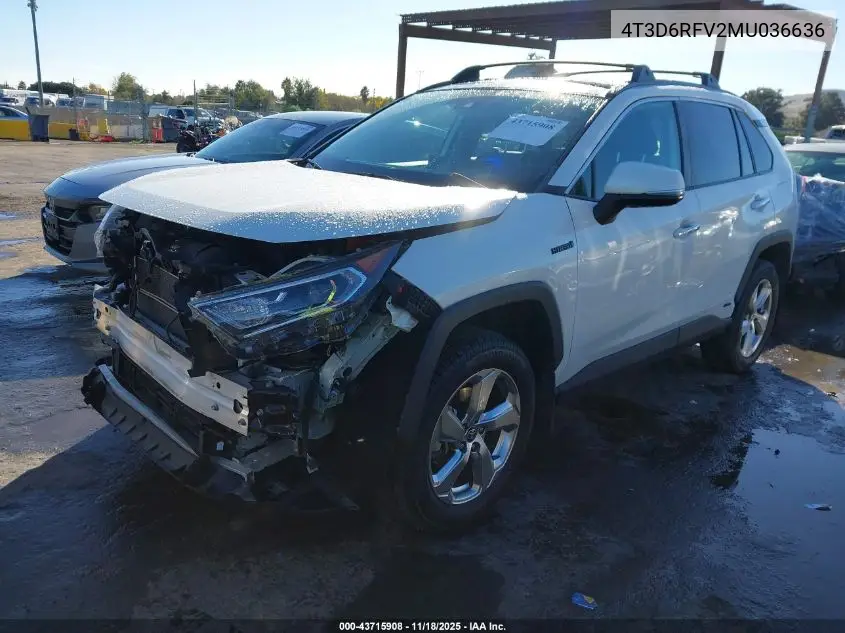 4T3D6RFV2MU036636 2021 Toyota Rav4 Hybrid Limited