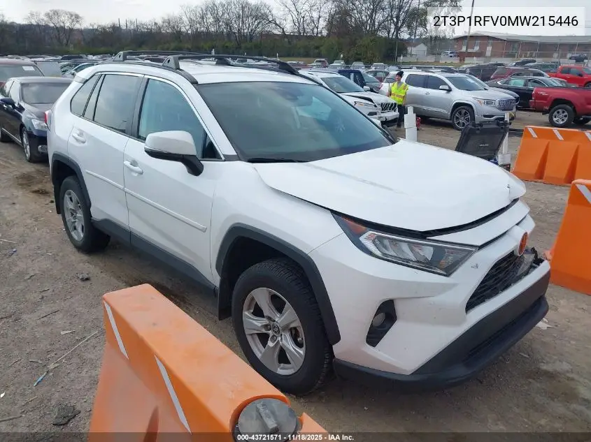 2T3P1RFV0MW215446 2021 Toyota Rav4 Xle