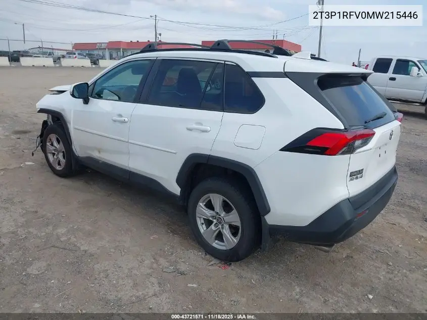 2T3P1RFV0MW215446 2021 Toyota Rav4 Xle