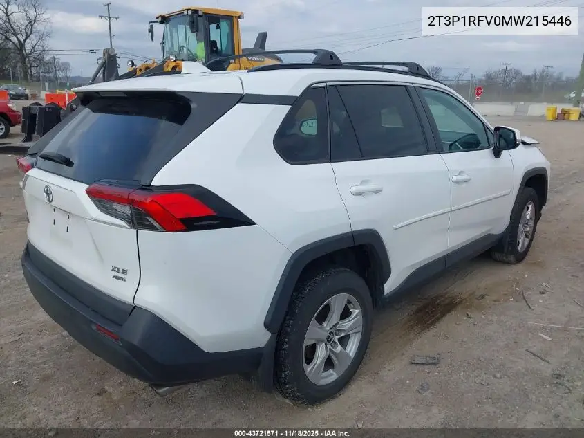 2T3P1RFV0MW215446 2021 Toyota Rav4 Xle
