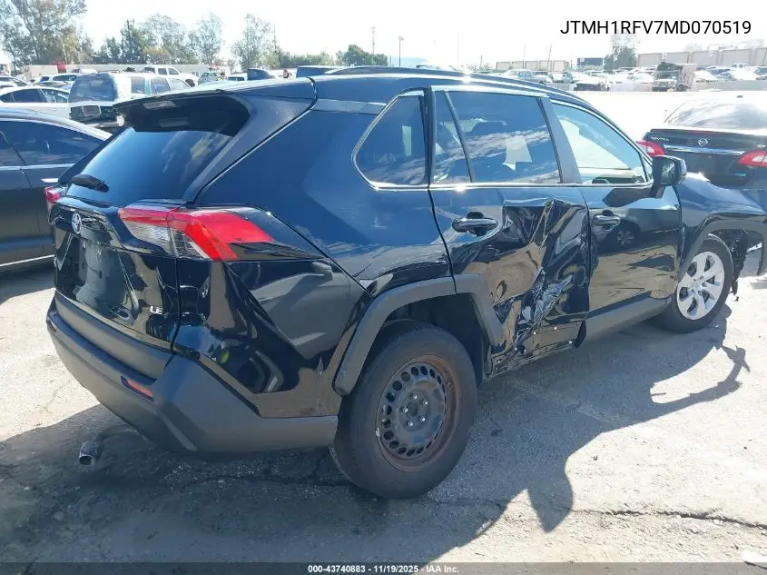 JTMH1RFV7MD070519 2021 Toyota Rav4 Le