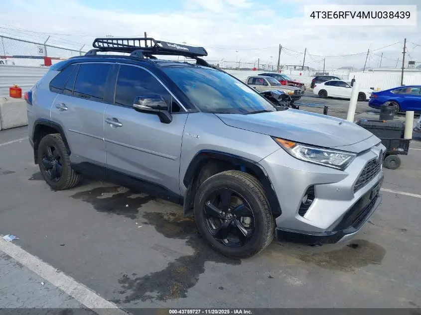4T3E6RFV4MU038439 2021 Toyota Rav4 Hybrid Xse