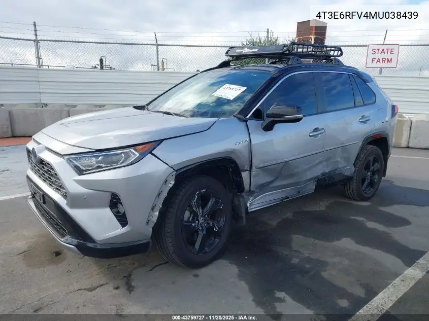 4T3E6RFV4MU038439 2021 Toyota Rav4 Hybrid Xse