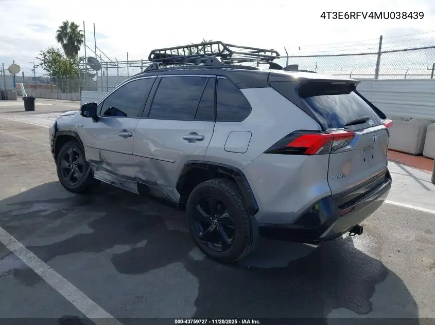 4T3E6RFV4MU038439 2021 Toyota Rav4 Hybrid Xse