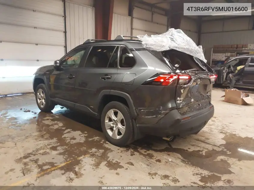 4T3R6RFV5MU016600 2021 Toyota Rav4 Hybrid Xle