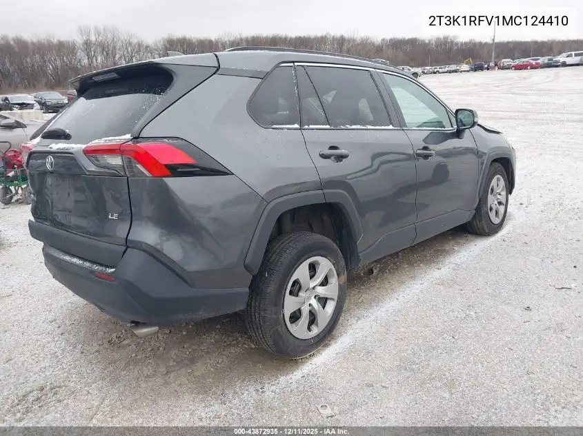 2T3K1RFV1MC124410 2021 Toyota Rav4 Le