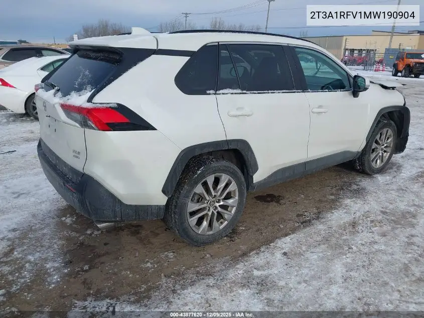 2T3A1RFV1MW190904 2021 Toyota Rav4 Xle Premium