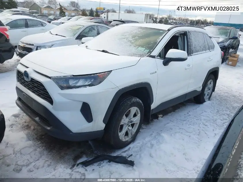 4T3MWRFVXMU028025 2021 Toyota Rav4 Hybrid Le