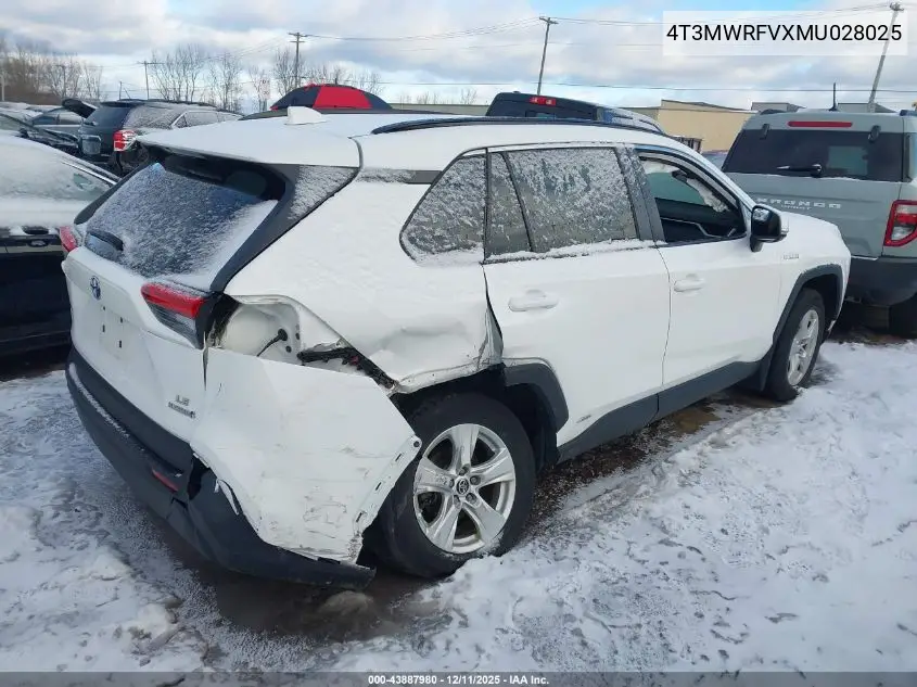 4T3MWRFVXMU028025 2021 Toyota Rav4 Hybrid Le