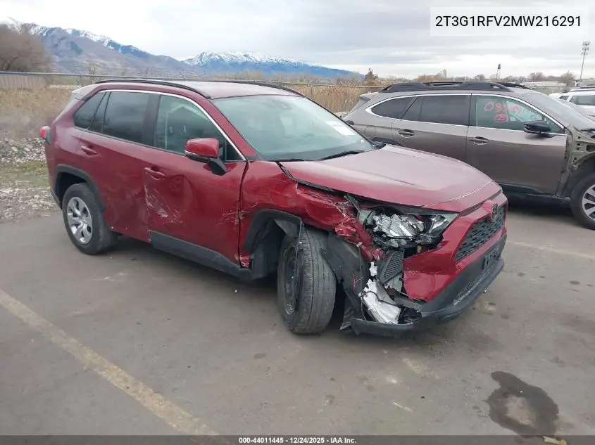 2T3G1RFV2MW216291 2021 Toyota Rav4 Le