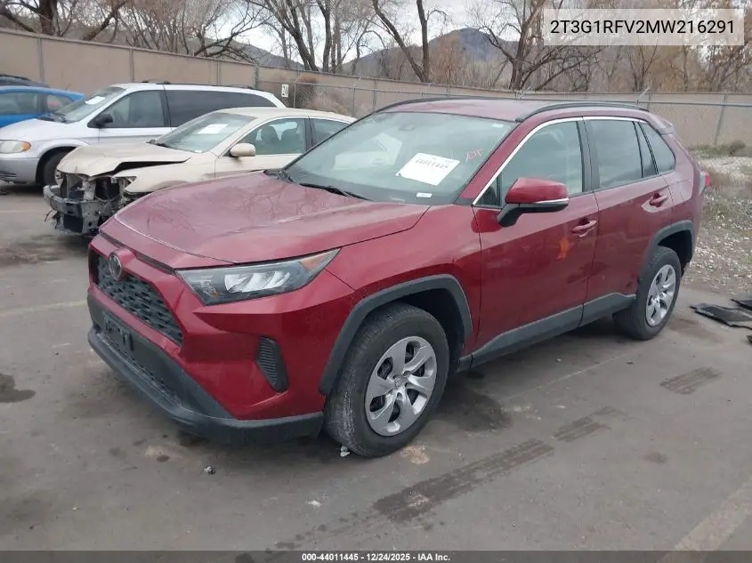 2T3G1RFV2MW216291 2021 Toyota Rav4 Le