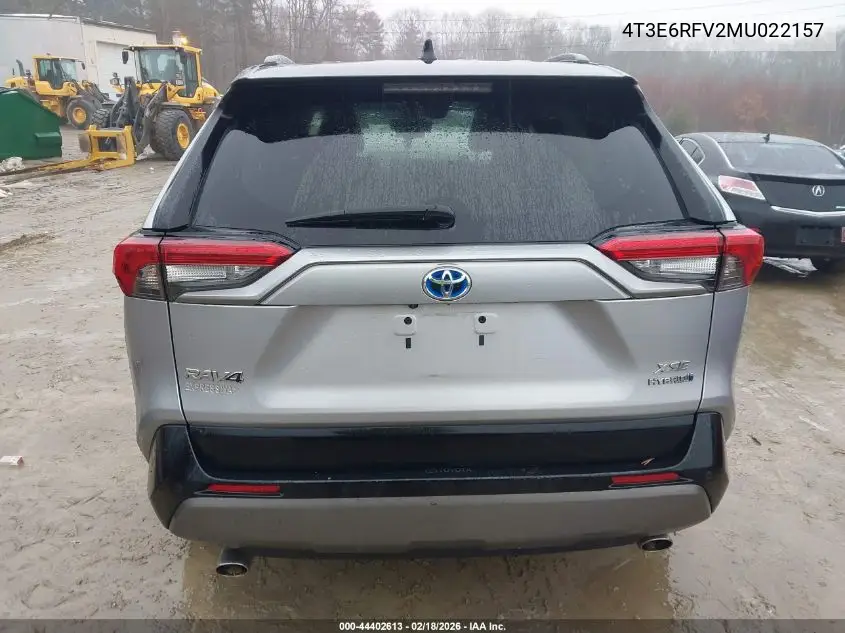 4T3E6RFV2MU022157 2021 Toyota Rav4 Hybrid Xse