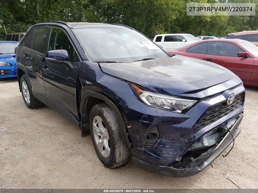 2T3P1RFV4MW220374 2021 Toyota Rav4 Xle