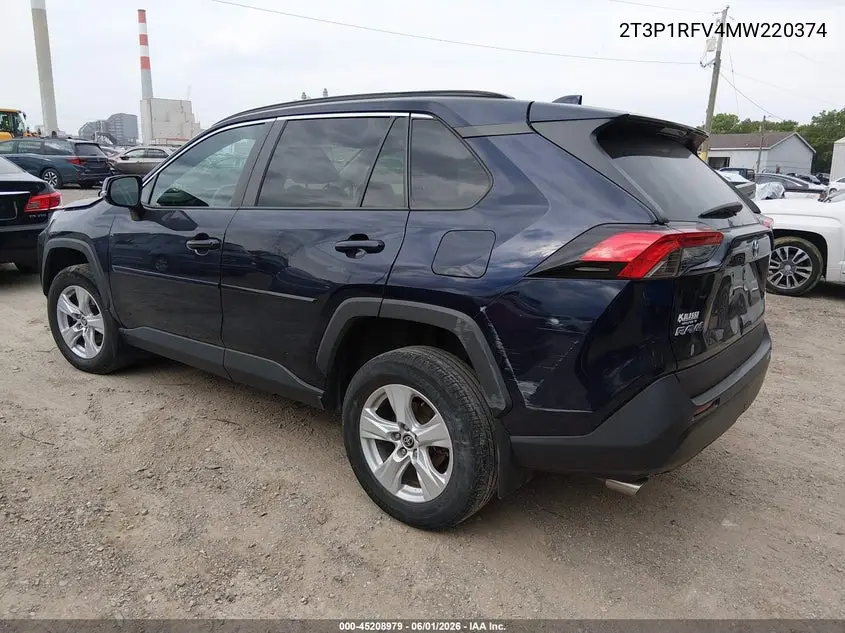 2T3P1RFV4MW220374 2021 Toyota Rav4 Xle