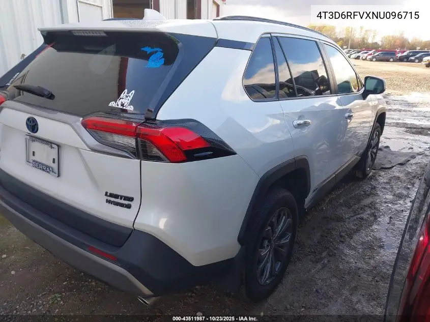 4T3D6RFVXNU096715 2022 Toyota Rav4 Hybrid Limited