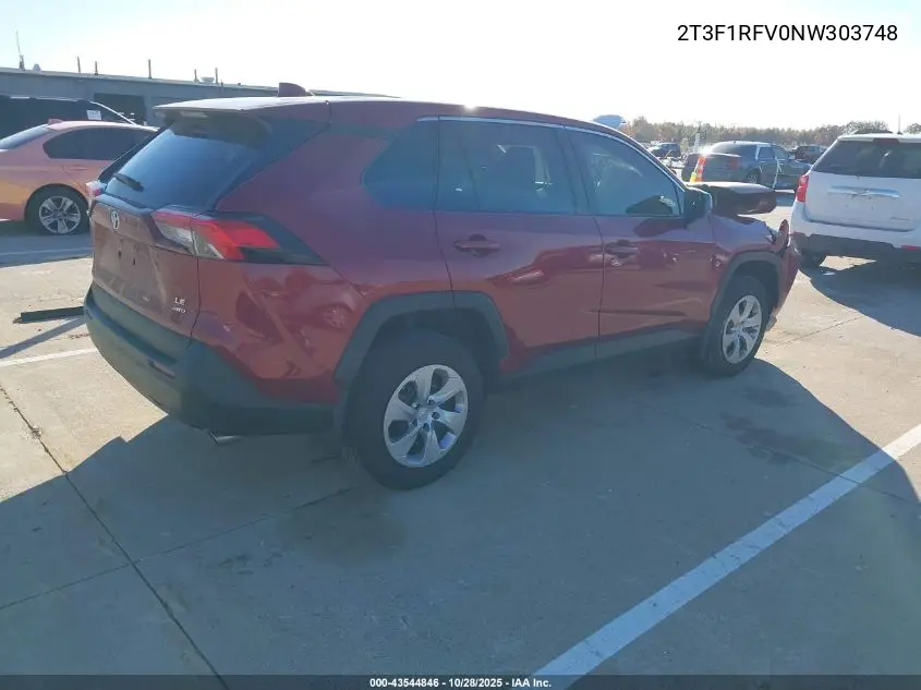 2T3F1RFV0NW303748 2022 Toyota Rav4 Le