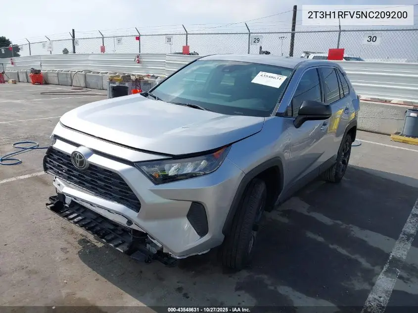 2T3H1RFV5NC209200 2022 Toyota Rav4 Le