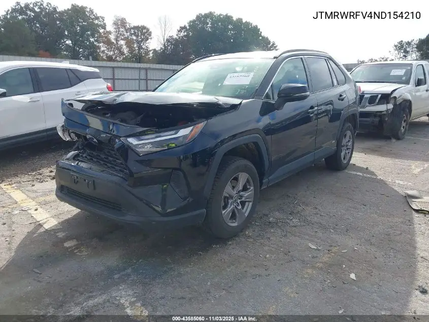 JTMRWRFV4ND154210 2022 Toyota Rav4 Hybrid Xle