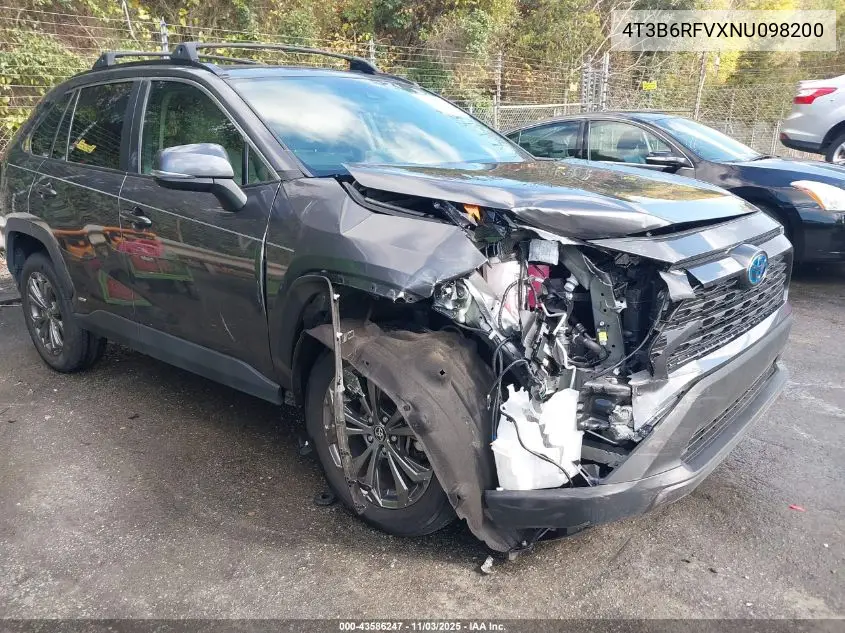 4T3B6RFVXNU098200 2022 Toyota Rav4 Hybrid Xle Premium