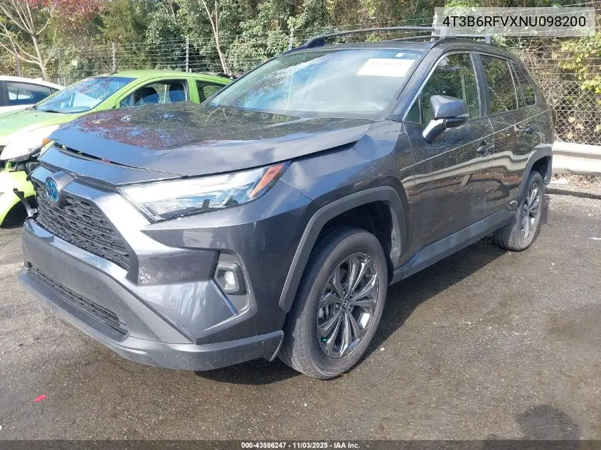4T3B6RFVXNU098200 2022 Toyota Rav4 Hybrid Xle Premium