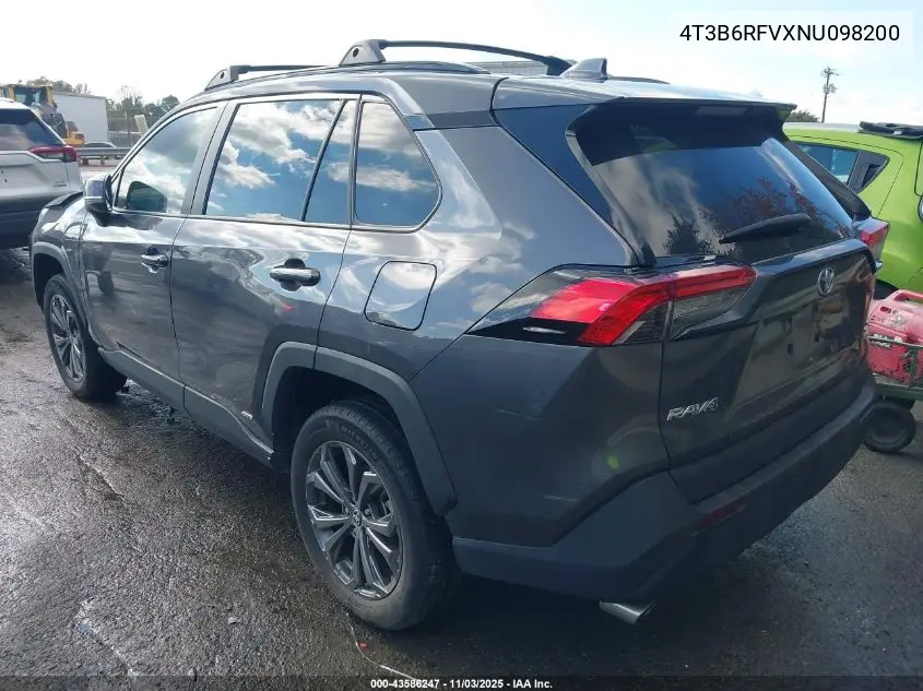 4T3B6RFVXNU098200 2022 Toyota Rav4 Hybrid Xle Premium