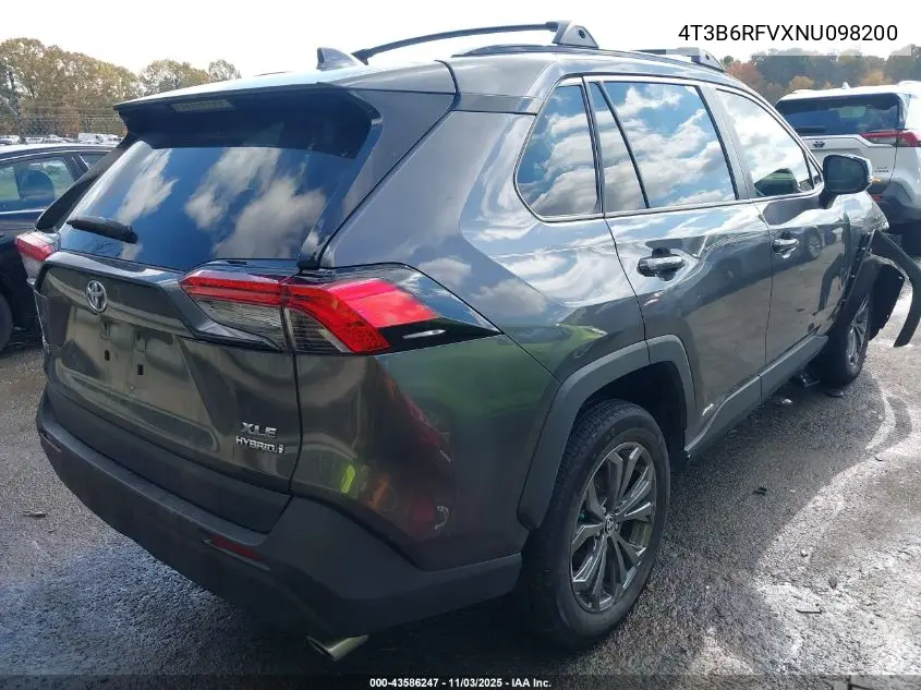 4T3B6RFVXNU098200 2022 Toyota Rav4 Hybrid Xle Premium