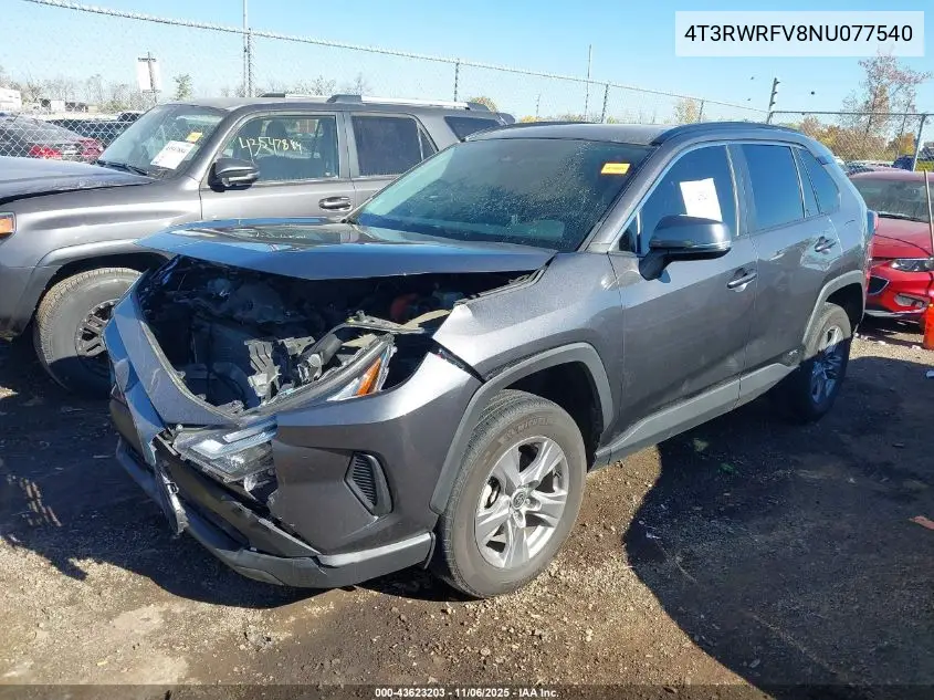4T3RWRFV8NU077540 2022 Toyota Rav4 Hybrid Xle