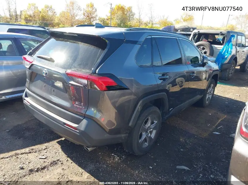 4T3RWRFV8NU077540 2022 Toyota Rav4 Hybrid Xle
