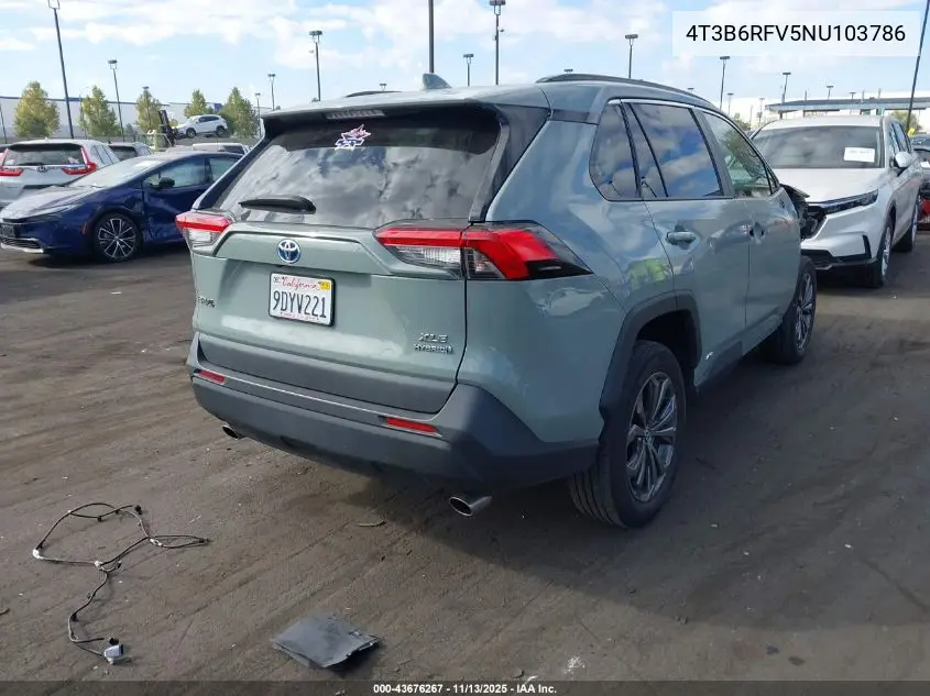 4T3B6RFV5NU103786 2022 Toyota Rav4 Hybrid Xle Premium