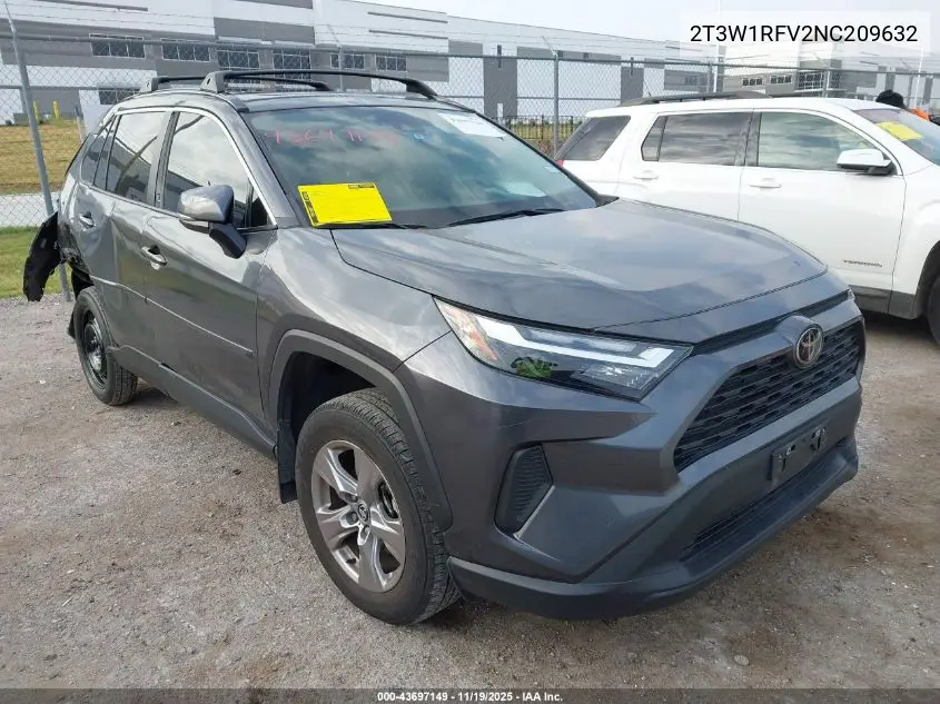 2T3W1RFV2NC209632 2022 Toyota Rav4 Xle