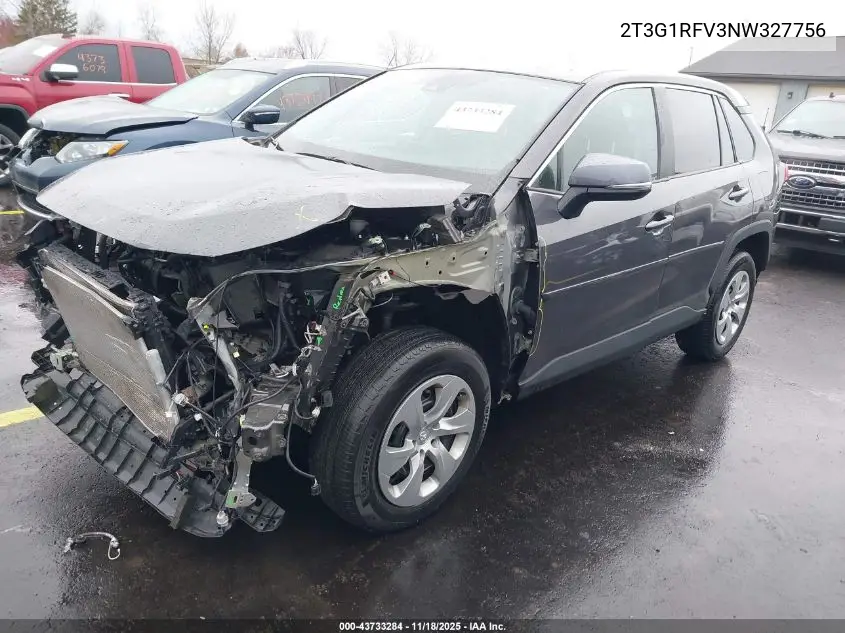 2T3G1RFV3NW327756 2022 Toyota Rav4 Le