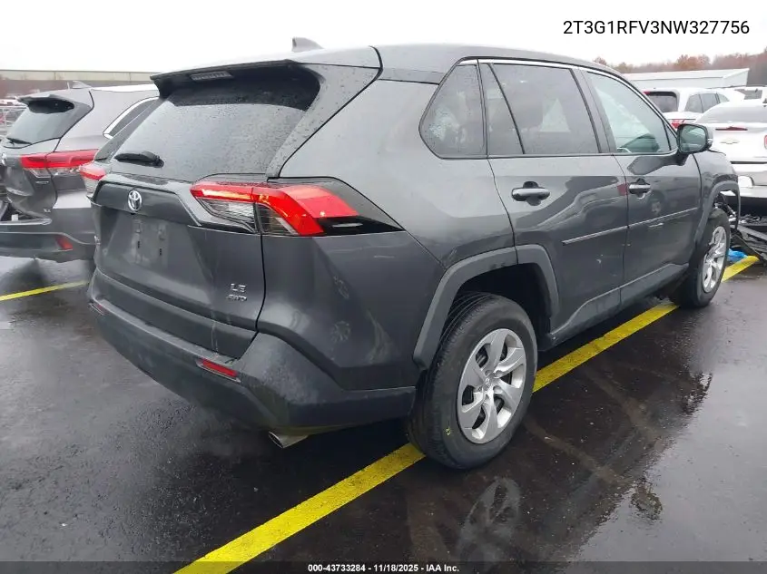 2T3G1RFV3NW327756 2022 Toyota Rav4 Le