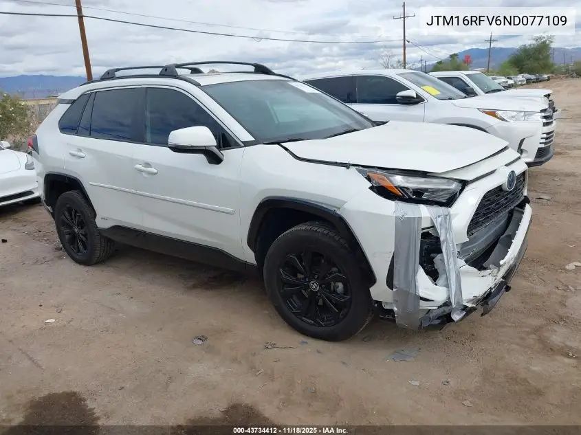 JTM16RFV6ND077109 2022 Toyota Rav4 Hybrid Se