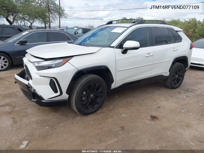 JTM16RFV6ND077109 2022 Toyota Rav4 Hybrid Se