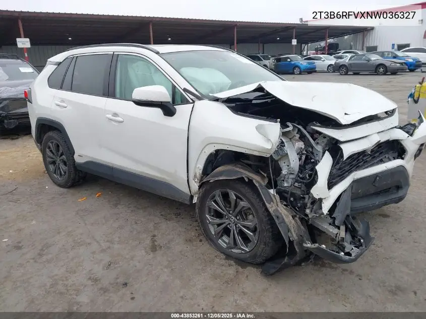2T3B6RFVXNW036327 2022 Toyota Rav4 Hybrid Xle Premium