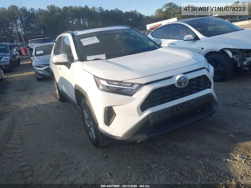 4T3RWRFV1NU078223 2022 Toyota Rav4 Hybrid Xle