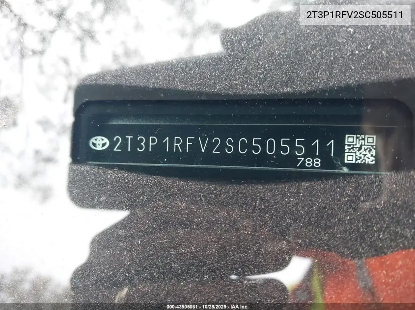 2T3P1RFV2SC505511 2025 Toyota Rav4 Xle